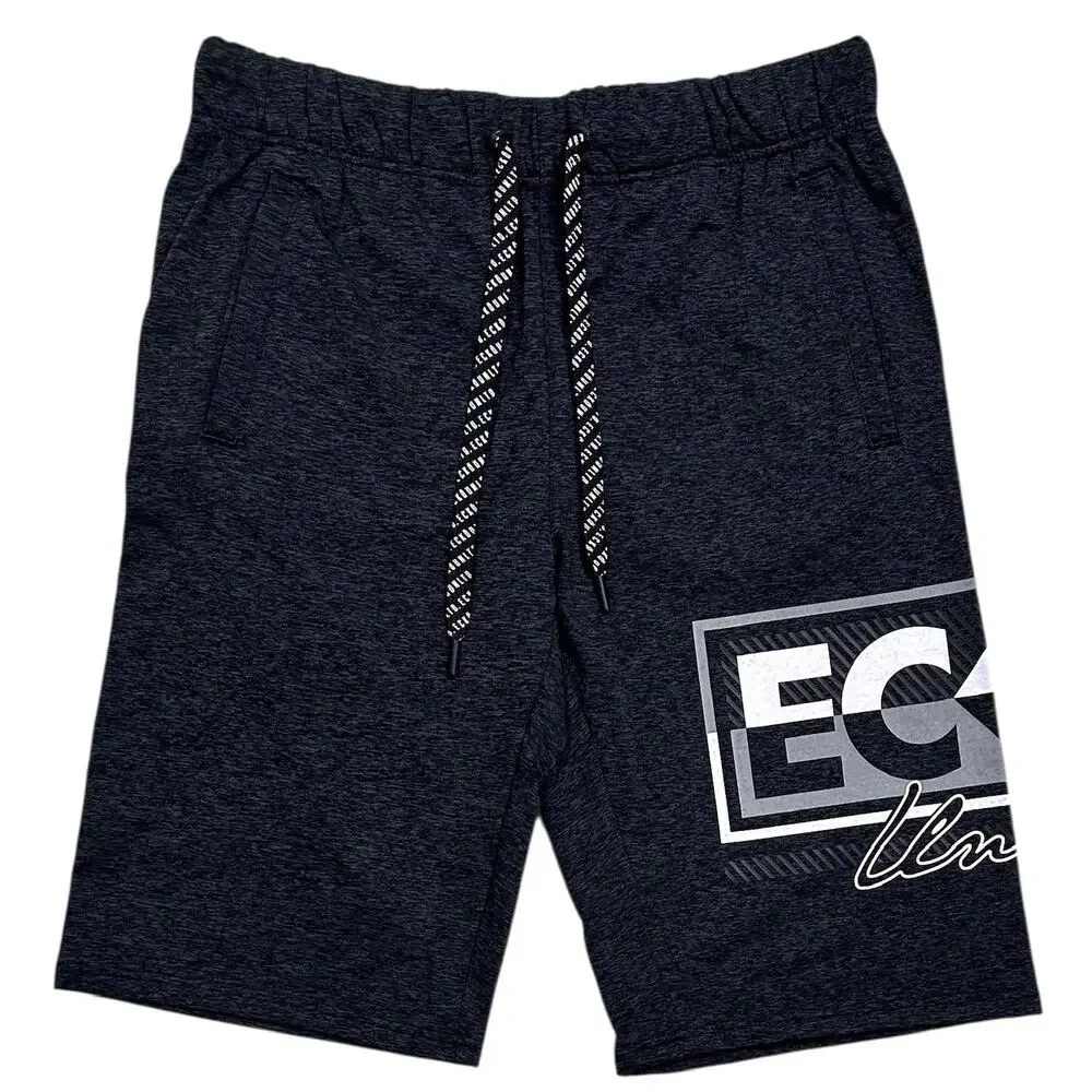 Ecko Unltd Men's Reflective Puff Print Activewear Shorts in Jet Black - Picture 1 of 4
